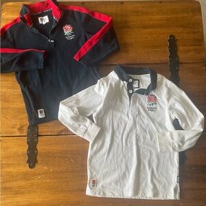 Lot of 2 Kids England Rugby Fleece Pullover Jacket Top Shirt Official Size 8